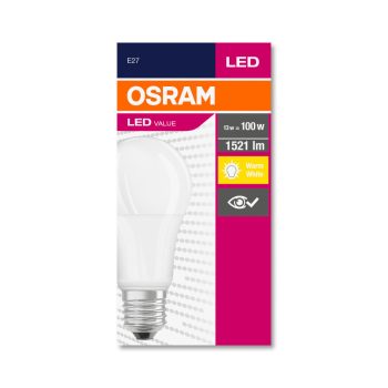 OSRAM Value LED izzó, körte forma, matt búra, E27 foglalat, 13W, 2700K, 1521lm, meleg fehér