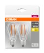 OSRAM Base LED izzó, körte forma, átlátszó üveg búra, E27 foglalat, 7W, 2700K, 806lm