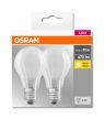 OSRAM Base LED izzó, körte forma, matt üveg búra, E27 foglalat, 4W, 2700K, 470lm, meleg fehér