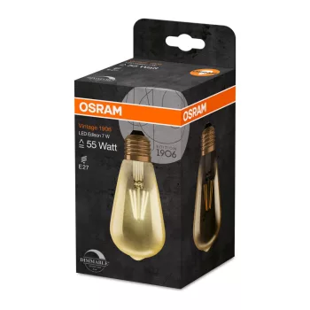 OSRAM LED edison izzó, körte forma, E27 foglalat, 7W, 2500K, 725lm, meleg fehér, energiatakarékos