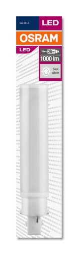 OSRAM DULUX D egy végén fejelt LED cső, matt búra, 10W 1000lm 4000K G24d-3, átlagos élettartam: 30000 óra, fényszín: hideg fehér OSRAM DULUX D LED EM 26 10W 4000K ( 4058075024991 )