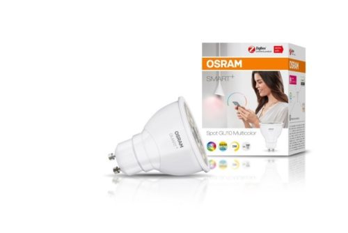 OSRAM SMART+ Zigbee vezérlésű LED fényforrás SPOT GU10 szabályozható 55 W-os változtatható színhőmérséklet: fehér / RGBW 2000-6500 K 350 lm IP20 20 000 óra GU10 hangvezérelhető 4058075032705