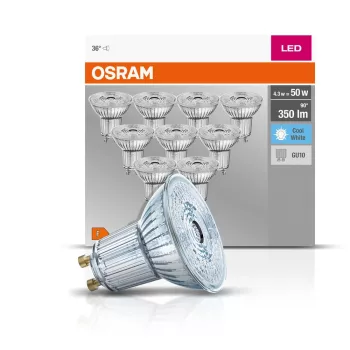 OSRAM Base LED spot, GU10 foglalat, 4,3W, 4000K, 350lm, hideg fehér, energiatakarékos
