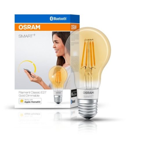 OSRAM SMART+ Bluetooth vezérlésű, LED fényforrás, Classic forma, Fillament, szabályozható, 5,5 W-os, (2700 K), 650 lm fényerővel, IP20, 15 000 óra, E27, hangvezérelhető (4058075091061)