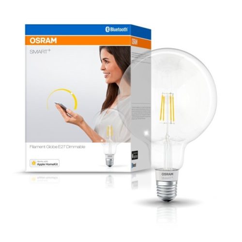 OSRAM SMART+ Bluetooth vezérlésű, LED fényforrás, Globe forma, Fillament szabályozható, 5,5 W-os, (2700 K), 650 lm, IP20, 15 000 óra élettartammal, foglalat: E27, hangvezérelhető (4058075091108)