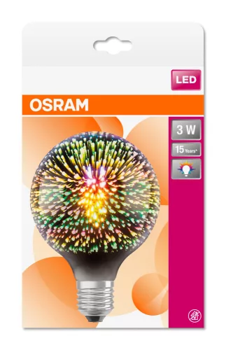 OSRAM Star+ LED globe izzó, E27 foglalat, 3W, 2700K, 70lm, meleg fehér, energiatakarékos
