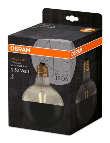 OSRAM Vintage LED globe, átlátszó üveg búra, 7W 680lm 2700K E27, átlagos élettartam: 15000 óra, fényszín: meleg fehér LED VINTAGE CL GLOBE 52 FIL 7W 2700K E27 ( 4058075091931 )