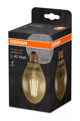 OSRAM Vintage LED tojás izzó, E27 foglalat, 4,5W, 2500K, 420lm, extra meleg fehér