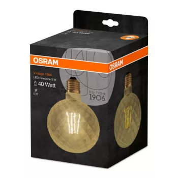OSRAM LED globe izzó, E27 foglalat, 4,5W, 2500K, 470lm, meleg fehér, energiatakarékos