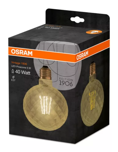 OSRAM LED globe izzó, E27 foglalat, 4,5W, 2500K, 470lm, meleg fehér, energiatakarékos