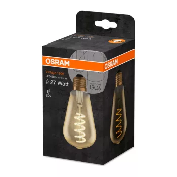 OSRAM LED edison izzó, körte forma, E27 foglalat, 5W, 2000K, 250lm, meleg fehér, energiatakarékos