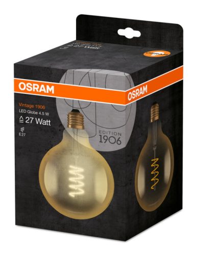 OSRAM Vintage LED globe, átlátszó üveg búra, 5W 250lm 2000K E27, átlagos élettartam: 15000 óra, fényszín: meleg fehér LED VINTAGE CL A 25 FIL 5W 2000K E27 ( 4058075092136 )
