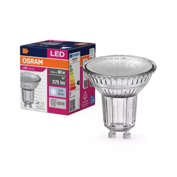 OSRAM Value LED spot, GU10 foglalat, 6,9W, 4000K, 575lm, hideg fehér, energiatakarékos, 36°