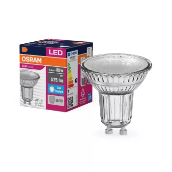 OSRAM Value LED spot, GU10 foglalat, 6,9W, 6500K, 575lm, hideg fehér, energiatakarékos, 36°