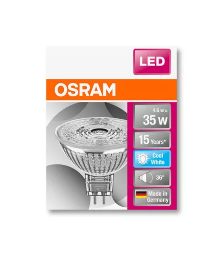 OSRAM Star LED spot, GU5.3 foglalat, 4,6W, 2700K, 350lm, meleg fehér, energiatakarékos