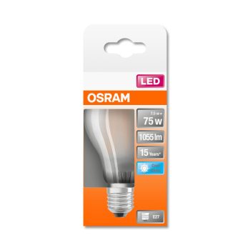 OSRAM Star LED izzó, körte forma, matt üveg búra, E27 foglalat, 7,5W, 4000K, 1055lm, hideg fehér