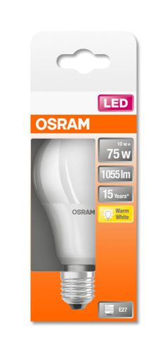 OSRAM Star LED körte, matt búra, 11W 1055lm 2700K E27, átlagos élettartam: 15000 óra, fényszín: meleg fehér LED ST CL A 75 FR 11W 2700K E27 ( 4058075122529 )