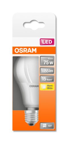 OSRAM Star LED izzó, körte forma, matt búra, E27 foglalat, 11W, 2700K, 1055lm, meleg fehér