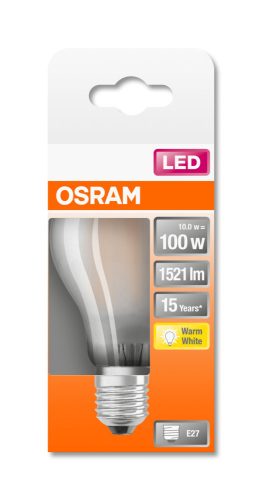 OSRAM Star LED körte, matt üveg búra, 11W 1521lm 2700K E27, átlagos élettartam: 10000 óra, fényszín: meleg fehér LED ST CL A 100 GL FR 11W 2700K E27 ( 4058075124660 )