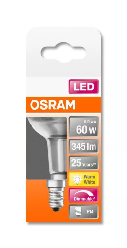 OSRAM Superstar LED spot, fényerő szabályozható, E14 foglalat, 5,9W, 2700K, 345lm, meleg fehér