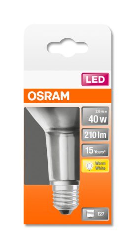 OSRAM Star LED R63 spot, matt üveg búra, 2,6W 210lm 2700K E27, átlagos élettartam: 15000 óra, fényszín: meleg fehér LED ST R63 40 36° 2.6W 2700K E27 ( 4058075125964 )