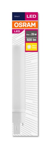 OSRAM DULUX D egy végén fejelt LED cső, matt búra, 10W 920lm 3000K G24q-3, átlagos élettartam: 30000 óra, fényszín: meleg fehér OSRAM DULUX D E LED HF 10W 3000K ( 4058075135246 )
