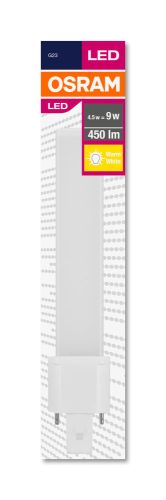OSRAM DULUX S egy végén fejelt LED cső, matt búra, 4,5W 450lm 3000K G23, átlagos élettartam: 30000 óra, fényszín: meleg fehér OSRAM DULUX S LED EM 4.5W 3000K ( 4058075135284 )