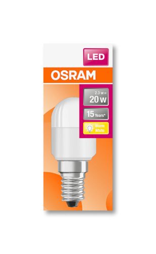 OSRAM Star LED hűtőizzó, matt búra, 2,3W 200lm 2700K E14, átlagos élettartam: 15000 óra, fényszín: meleg fehér LED ST SPECIAL T26 20 FR 2.3W 2700K E14 ( 4058075136021 )