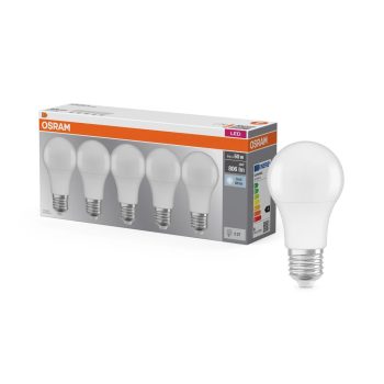 OSRAM Base LED izzó, classic forma, matt búra, E27 foglalat, 8W, 806lm, 4000K semleges fehér 5db