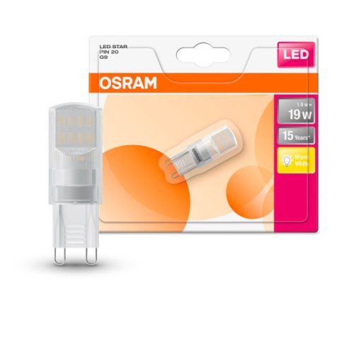 OSRAM Star 230V LED kapszula, matt búra, 1,9W 180lm 2700K G9, átlagos élettartam: 15000 óra, fényszín: meleg fehér LED ST PIN 230V 20 CL 1.9W 2700 G9 ( 4058075171398 )