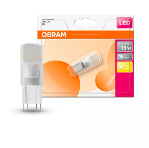 OSRAM Star LED kapszula izzó, G9 foglalat, 1,9W, 2700K, 180lm, meleg fehér, energiatakarékos