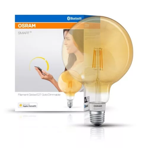 OSRAM SMART+ LED gömb izzó, okos Bluetooth, szabályozható, 5,5W, 2500K, IP20, E27 foglalat