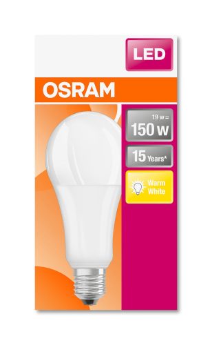 OSRAM Star LED izzó, körte forma, matt búra, E27 foglalat, 19W, 2700K, 2451lm, meleg fehér
