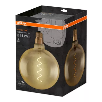 OSRAM LED globe izzó, fényerő szabályozható, E27 foglalat, 5W, 2000K, 300lm, meleg fehér
