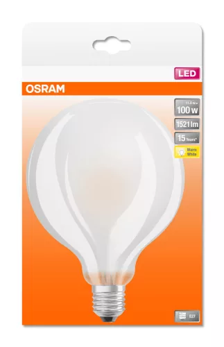 OSRAM Star LED globe izzó, matt üveg búra, E27 foglalat, 11W, 2700K, 1521lm, meleg fehér