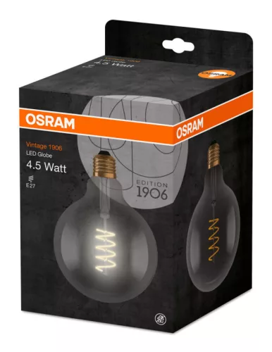 OSRAM LED globe izzó, E27 foglalat, 5W, 1800K, 140lm, meleg fehér, energiatakarékos
