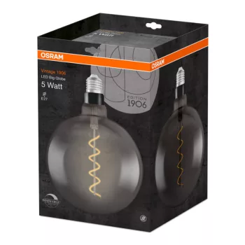 OSRAM LED globe izzó, fényerő szabályozható, E27 foglalat, 5W, 1800K, 110lm, meleg fehér