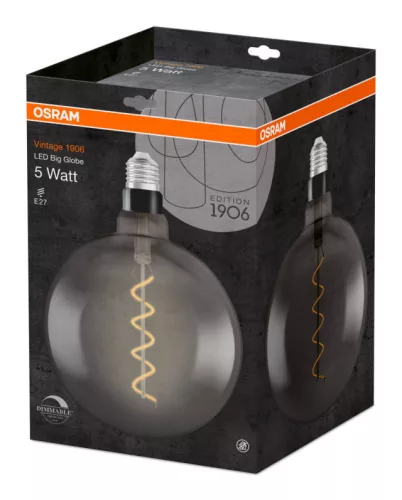 OSRAM LED globe izzó, fényerő szabályozható, E27 foglalat, 5W, 1800K, 110lm, meleg fehér