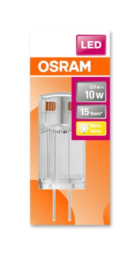 OSRAM Star 12V LED kapszula, átlátszó búra, 0,9W 100lm 2700K G4, átlagos élettartam: 15000 óra, fényszín: meleg fehér LED ST PIN 12V 10 CL 0.9W 2700K G4 ( 4058075272040 )