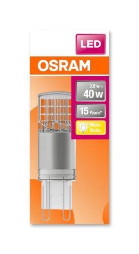 OSRAM Star 230V LED kapszula, átlátszó búra, 3,8W 470lm 2700K G9, átlagos élettartam: 15000 óra, fényszín: meleg fehér LED ST PIN 230V 40 CL 3.8W 2700K G9 ( 4058075272125 )