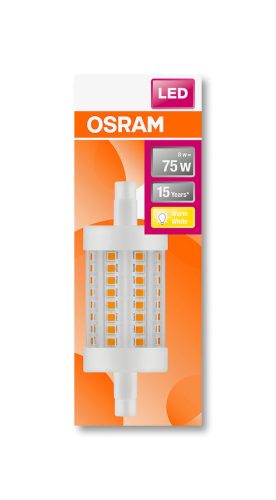 OSRAM Star LED ceruza, plasztik búra, 8W 1055lm 2700K R7s, átlagos élettartam: 15000 óra, fényszín: meleg fehér LED ST LINE 78.0 mm 75 8W 2700K R7s ( 4058075272170 )