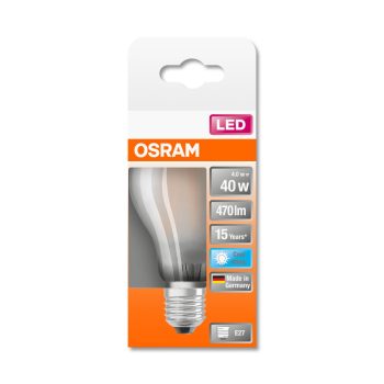 OSRAM Star LED izzó, körte forma, matt üveg búra, E27 foglalat, 4W, 4000K, 470lm, hideg fehér