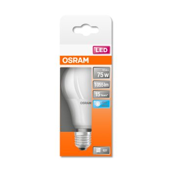 OSRAM Star LED izzó, körte forma, matt búra, E27 foglalat, 11W, 4000K, 1055lm, hideg fehér