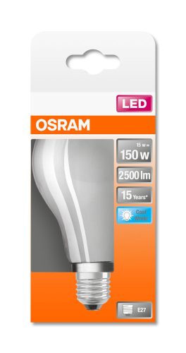 OSRAM Star LED körte, matt üveg búra, 16W 2500lm 4000K E27, átlagos élettartam: 15000 óra, fényszín: hideg fehér LED ST CL A 150 GL FR 16W 4000K E27 ( 4058075305038 )