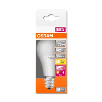 OSRAM Star+ LED izzó, körte forma, E27 foglalat, 11,5W, 2700K, 1055lm, meleg fehér