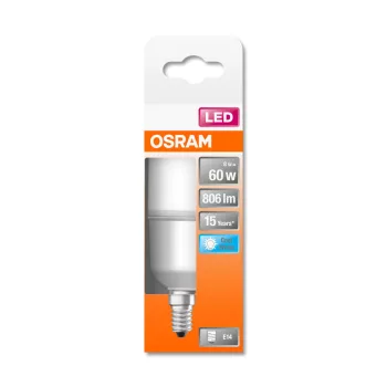OSRAM Star LED izzó, matt búra, matt búra, E14 foglalat, 8W, 4000K, 806lm, hideg fehér