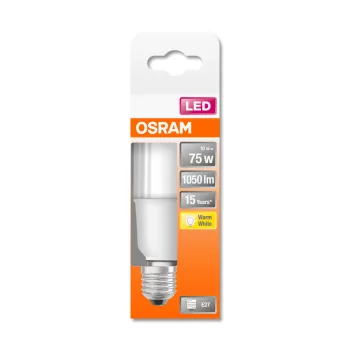 OSRAM Star LED izzó, matt búra, matt búra, E27 foglalat, 10W, 2700K, 1050lm, meleg fehér