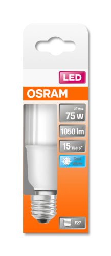 OSRAM Star rúd alakú LED, matt búra, 10W 1050lm 4000K E27, átlagos élettartam: 15000 óra, fényszín: hideg fehér LED ST STICK 75 FR 10W 4000K E27 ( 4058075428485 )