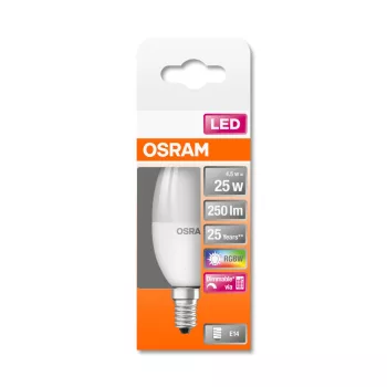 OSRAM Star+ LED gyertya izzó, matt búra, E14 foglalat, 4,5W, 2700K, 250lm, meleg fehér