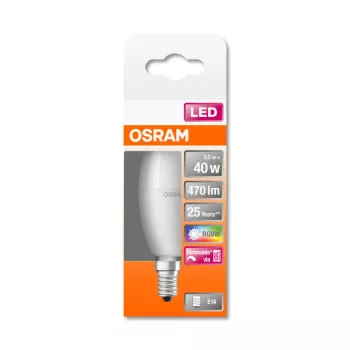 OSRAM Star+ LED gyertya izzó, matt búra, E14 foglalat, 5,5W, 2700K, 470lm, meleg fehér